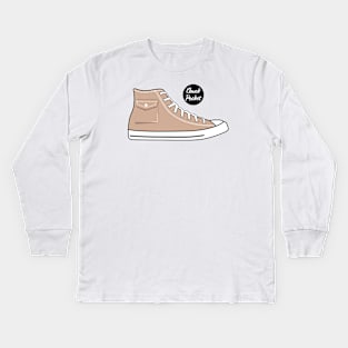 Shoe chuck pocket light brown Kids Long Sleeve T-Shirt